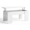 Mesa Centro Elevable Low Salón Comedor Color Blanco Mate Estilo Moderno Mueble Almacenaje 45-58x100x50cm