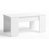 Mesa Centro Elevable Low Salón Comedor Color Blanco Mate Estilo Moderno Mueble Almacenaje 45-58x100x50cm