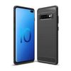 Funda De Silicona De Gel Carbono Para Samsung Galaxy S10 Plus Negro