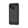 Funda Silicona Samsung Galaxy A40 Inserciones Simil A Fibra De Carbono Negro