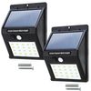 Pack De 2 Lámparas Led Solares 20 Led Exteriores Para Jardín Recibidor Patio Con Sensor De Movimiento