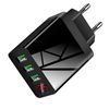 Cargador De Carga Rápida Triple Usb Y Pantalla Led Negro