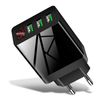 Cargador De Carga Rápida Triple Usb Y Pantalla Led Negro