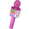 Micrófono De Karaoke Portátil Bluetooth Inalámbrico Para Móvil Con Altavoz Potente Para Música Cantar Con Luz Led (color Rosa)