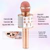 Micrófono De Karaoke Portátil Bluetooth Inalámbrico Para Móvil Con Altavoz Potente Para Música Cantar Con Luz Led (color Bronce)