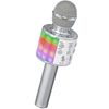 Micrófono De Karaoke Portátil Bluetooth Inalámbrico Para Móvil Con Altavoz Potente Para Música Cantar Con Luz Led (color Plateado)