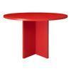 Mesa De Comedor Redonda Lacada Mdf 3cm Rojo Llama 120cm