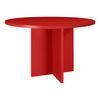 Mesa De Comedor Redonda Lacada Mdf 3cm Rojo Llama 120cm