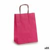 Bolsa De Papel 18 X 8 X 31 Cm Rosa (25 Unidades)