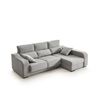 Sofá Chaiselongue Zafiro 3 Plazas Tela Antimanchas Derecha Color Gris