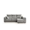 Sofá Chaiselongue Zafiro 3 Plazas Tela Antimanchas Derecha Color Gris