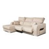 Sofá Chaiselongue Diamante De Tela Antimanchas Izquierda Color Beige 3 Plazas 284x160x102cm