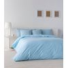 Funda Nórdica Liso Lino Azul Mar Cama 90 Cm