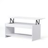 Mesa De Centro Elevable Blanco Mate - L 100 X W 50 Cm Happy