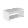 Mesa De Centro Elevable Blanco Mate - L 100 X W 50 Cm Happy