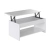 Mesa De Centro Elevable Blanco Mate - L 100 X W 50 Cm Happy