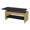 Mesa De Centro Elevable - Roble Y Negro - L 100 X P 50 X H 44 Cmhappy