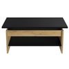 Mesa De Centro Elevable - Roble Y Negro - L 100 X P 50 X H 44 Cmhappy