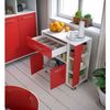 Eco Trolley 2 Puertas 1 Cajón - Blanco Y Rojo - L 80 X P 39 X H 87 Cm