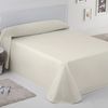 Colcha Cubrecama Rústico Lisos Con Hilo Tintado Color Crema Polialgodón Para Cama De 135 Cm