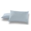 Pack De 2 Fundas De Almohada Polialgodón Color Azul Celeste 50 X 80 Cm  Cierre En Tapa Y Solapa