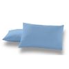 Pack De 2 Fundas De Almohada Polialgodón Color Azul Claro 50 X 80 Cm  Cierre En Tapa Y Solapa