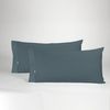 Pack De 2 Fundas De Almohada Polialgodón Color Gris 50 X 80 Cm  Cierre En Tapa Y Solapa