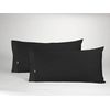 Pack De 2 Fundas De Almohada Polialgodón Color Negro 50 X 80 Cm  Cierre En Tapa Y Solapa