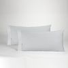 Pack De 2 Fundas De Almohada Polialgodón Color Perla 50 X 80 Cm  Cierre En Tapa Y Solapa