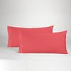 Pack De 2 Fundas De Almohada Polialgodón Color Rojo 50 X 80 Cm  Cierre En Tapa Y Solapa