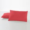 Pack De 2 Fundas De Almohada Polialgodón Color Rojo 50 X 80 Cm  Cierre En Tapa Y Solapa