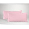 Pack De 2 Fundas De Almohada Polialgodón Color Rosa 50 X 80 Cm  Cierre En Tapa Y Solapa