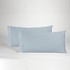 Pack De 2 Fundas De Almohada 100% Algodón 144 Hilos Color Plata 45x85 Cm