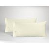 Pack De 2 Fundas De Almohada 100% Algodón 144 Hilos Color Crema 50x80 Cm Cierre En Tapa Y Solapa