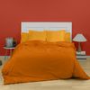 Funda Nórdica Lisa Polialgodón Color Ocre Para Cama De 135 Cm