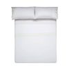 Juego De Sábanas Algodón Percal 200 Hilos Liso Marbella 3 Piezas Color Blanco Hueso Para Cama De 90 Cm