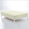 Sábana Bajera Ajustable 100% Algodón 144 Hilos Crema Para Cama De 135/140 Cm