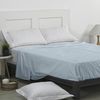 Sábana Encimera 100% Algodón Azul Celeste Para Cama De 90 Cm