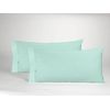 Pack De 2 Fundas De Almohada 100% Algodón 144 Hilos Color Aqua Para Cama De 90 Cm