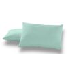 Pack De 2 Fundas De Almohada 100% Algodón 144 Hilos Color Aqua Para Cama De 90 Cm