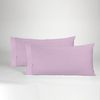 Pack De 2 Fundas De Almohada 100% Algodón 144 Hilos Color Malva 45x85 Cm