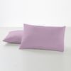 Pack De 2 Fundas De Almohada 100% Algodón 144 Hilos Color Malva Para Cama De 90 Cm