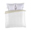 Funda Nórdica Reversible Bicolor 100% Algodón De 144 Hilos Blanco-piedra Para Cama De 105 Cm