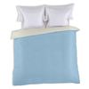 Funda Nórdica Reversible Bicolor 100% Algodón De 144 Hilos Crema-azul Celeste Para Cama De 105 Cm