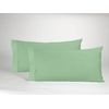 Pack De 2 Fundas De Almohada Polialgodón Color Verde Albahaca 45 X 85 Cm