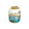 Florero Ceramica Azul-oro 17x17x21 Cm