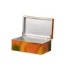 Set 2 Cajas Madera Dorada Verde 25x15x11-20x12x8cm