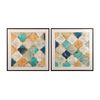 Set 2 Cuadros Mosaico Impresion 60x2,8x60 Cm