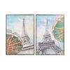 Set 2 Cuadros Torre Eifel 52,5x2,8x72,5 Cm