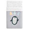 Set 3 Piezas Funda Nórdica Con Relleno + Funda Almohada + Protector Maxi 120x150 Cm Penguin Pekebaby